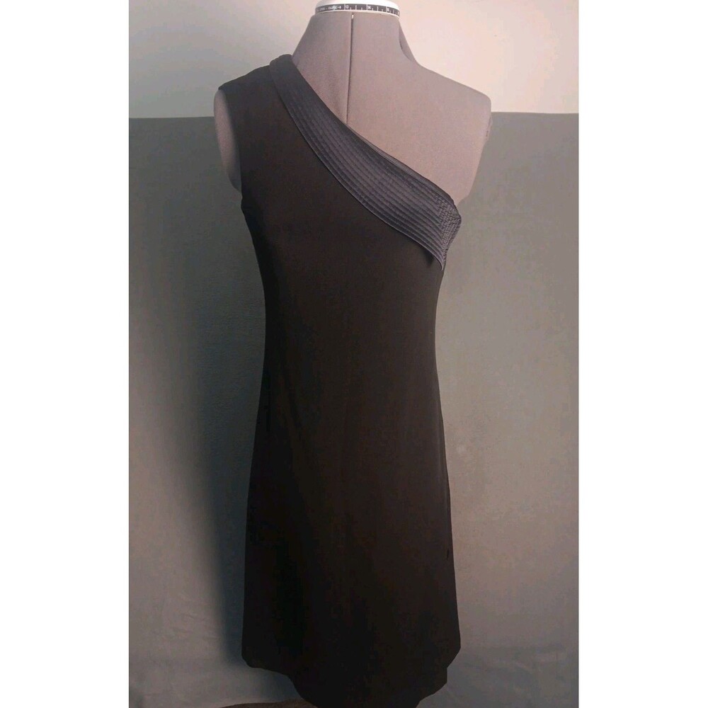 Armani Collezioni Black Silk Asymmetrical Dress SIZE 4  One Shoulder Italy - EUC
